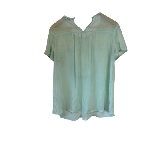 Women's POTTER'S PAC Light Blue & White Lace Blouse M - Picture 3 of 9